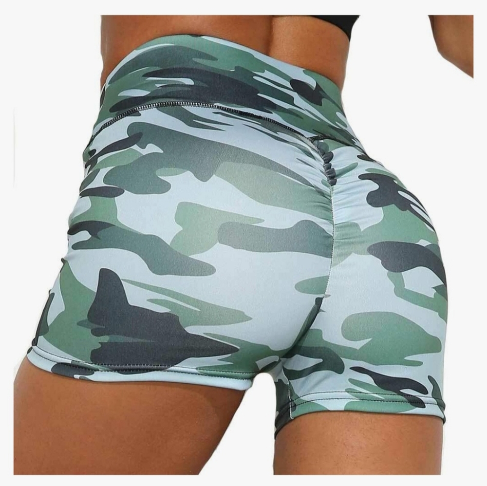 Camouflage yoga shorts